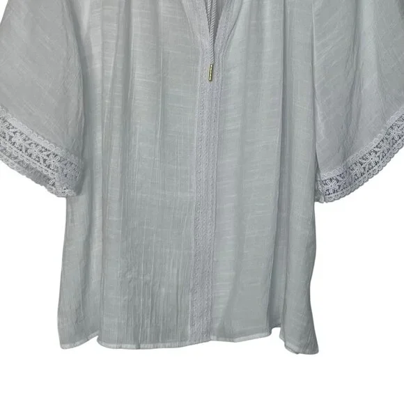 Counterparts Blouse Womens Medium White New Boho Front Tie - Picture 4 of 10